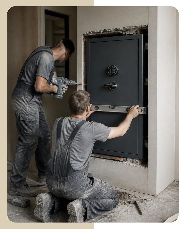 Профессиональный монтаж сейфа в стену под ключ в Полысаеве