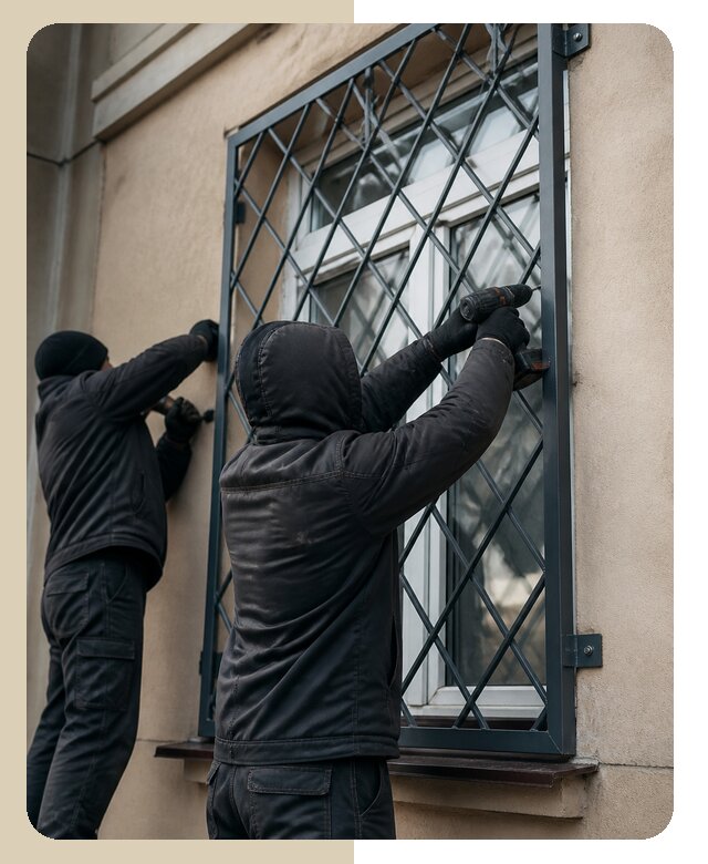 Установка антивандальных решеток на окна в Полысаеве
